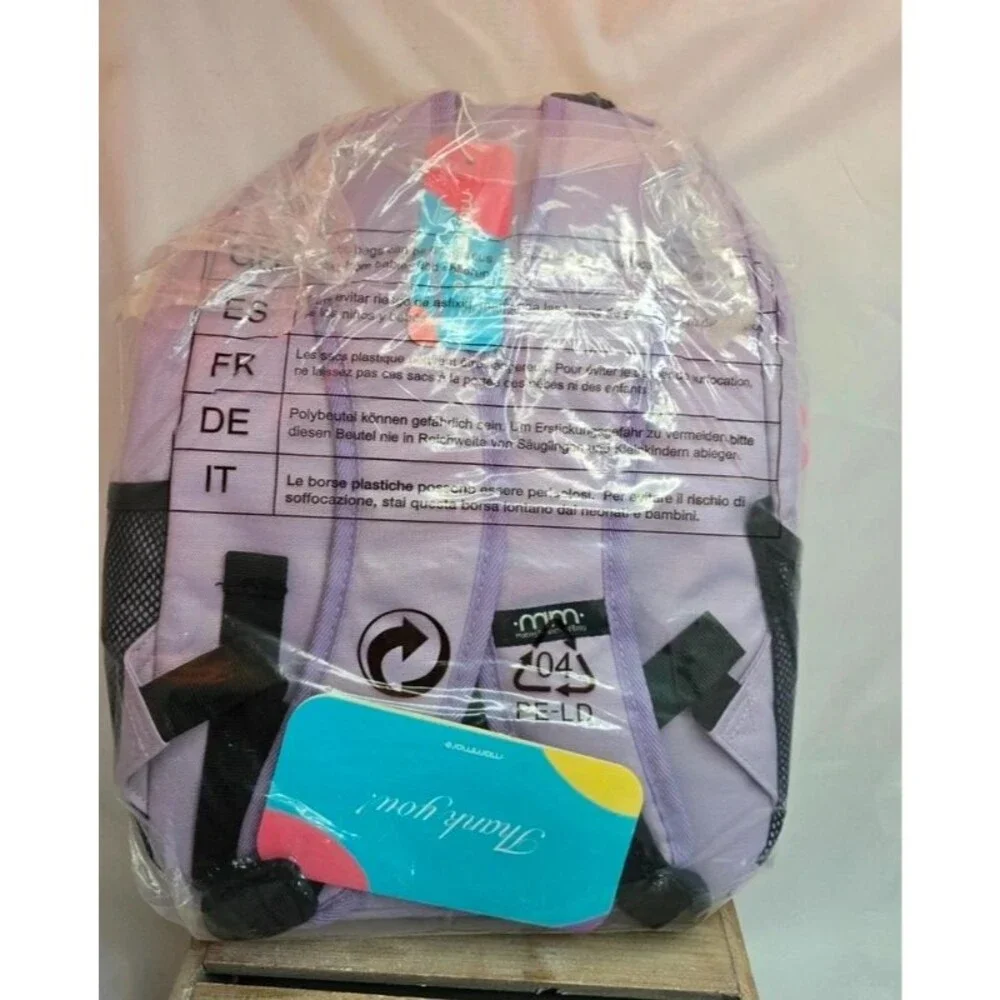 New Purpke Rainbow Unicorn Backpack Kawaii School Travel Bag